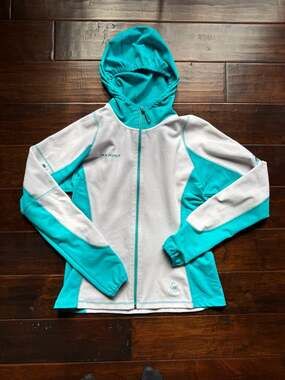 Vintage Mammut Women's Hybrid Grid Fleece Hooded Jacket Size M
